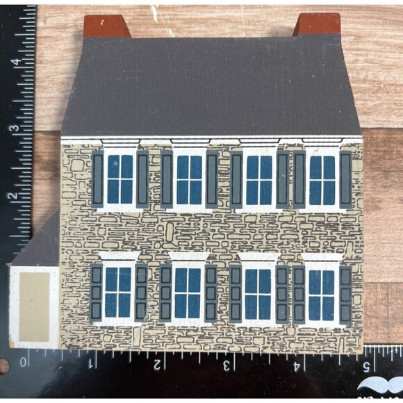 Handcrafted Wooden Colonial Style House Shelf Decor - Picture 2 of 2